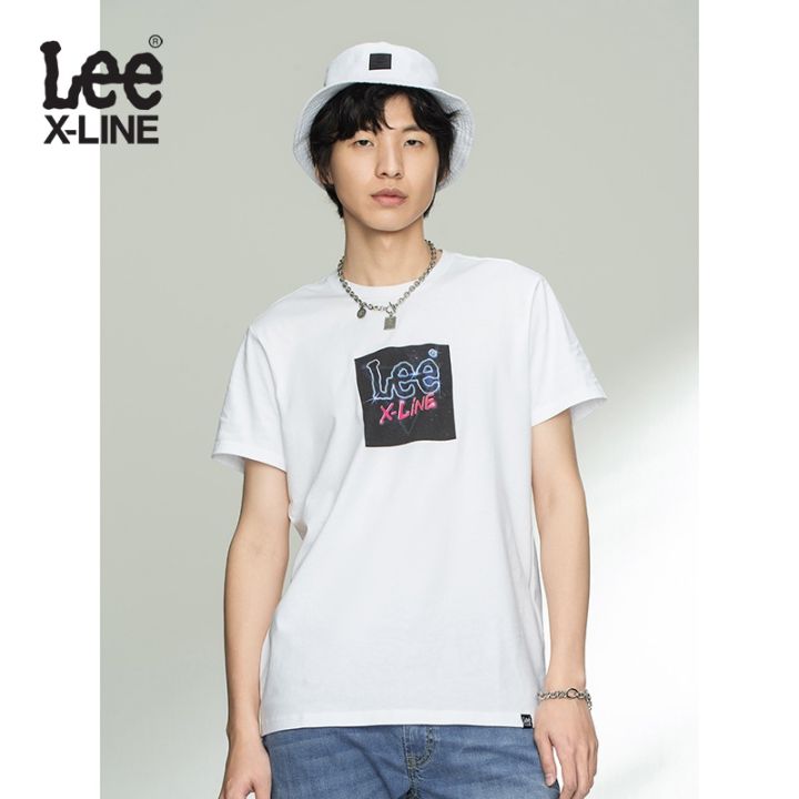 lee-xline-21-สินค้าใหม่-รุ่นมาตรฐาน-multicolor-รอบคอพิมพ์เสื้อยืดแขนสั้นผู้ชายแนวโน้ม-l438174le-u8ts