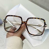 KAMMPT Vintage Eyeglasses for Women Fashion Oversized Square Anti blue Light Computer Eyewear Retro Design Glasses for Reading