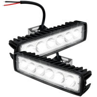 ไฟ LED สปอตไลท์รถยนต์ไฟ LED หลอดไฟแสงจ้า2ชิ้น12V 18W 6000K ไฟหน้ารถทางวิบากรถยนต์