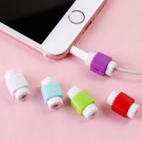 5pcs สีมาการอง สายชาร์จฝาครอบ เครื่องม้วนสายข้อมูล สาย USB ปลอกป้องกัน เครื่องม้วนกระสวย ตัวป้องกันสายข้อมูล สปริงเกลียวเชือก