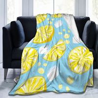 2023 Lemon Fruit Fleece Blanket Fluffy Soft Cozy Flannel Sofa Bed Throw Blankets All Seasons Lightweight Warm Bedroom Fuzzy Bedspread