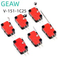 10PCS V 151 1C25 15A Micro Limit Switch Push Button SPDT Momentary Snap Action Inching Switch Travel Switch