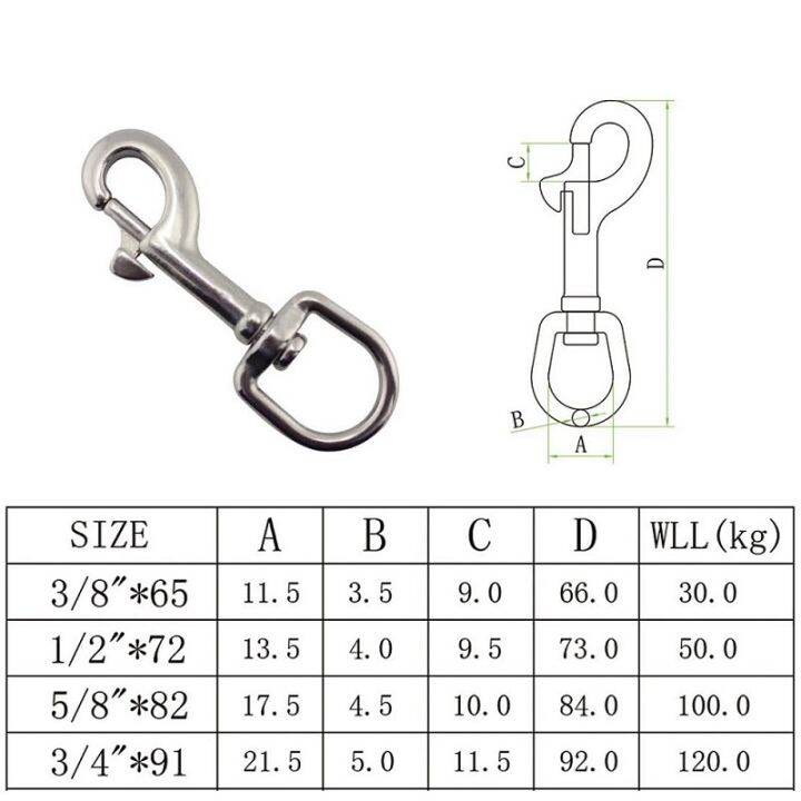 5pcs-316-stainless-steel-91mm-clasps-lobster-swivel-trigger-clips-snap-hook-heavy-duty-swivel-snap-hook