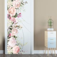 Watercolor Pink Flowers Sticker Removable Wall Room Bedroom Decoration Stickers