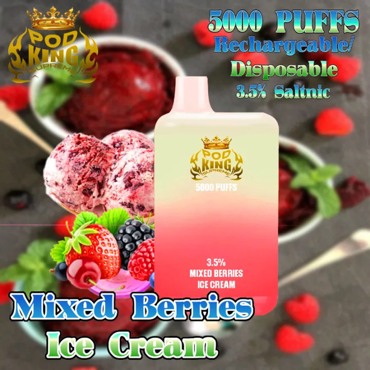 POD KING SUPREME Rechargeable Disposable PUFF PLUS 5000 Puffs (MIXED