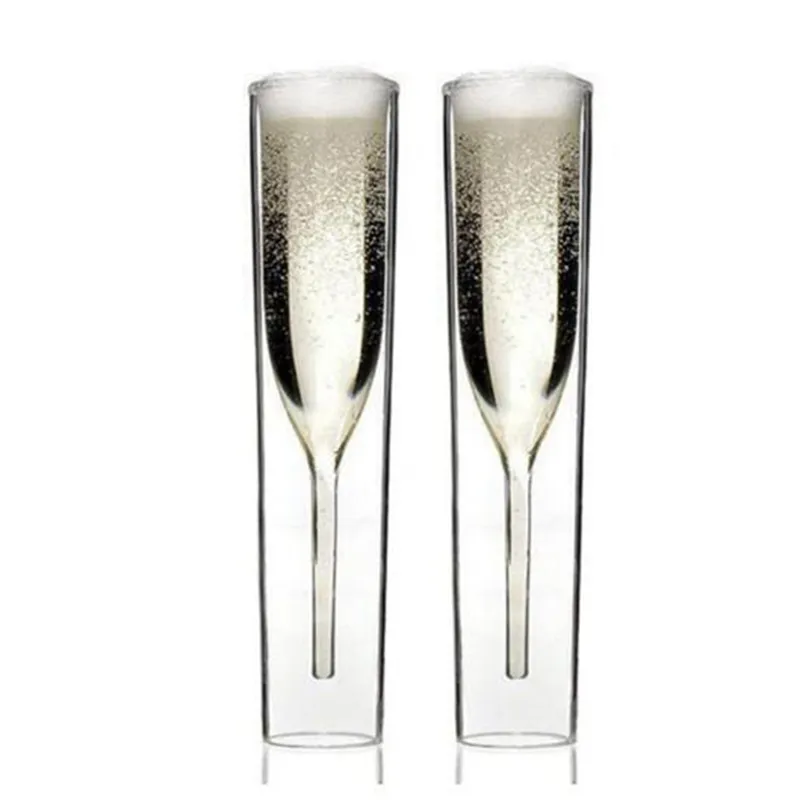 Elegantly Champagne Glass Double Wall Flutes Goblet Bubble Wine Tulip  Cocktail Wedding Home Party Toast Vasos Copos Glasses Cup - AliExpress