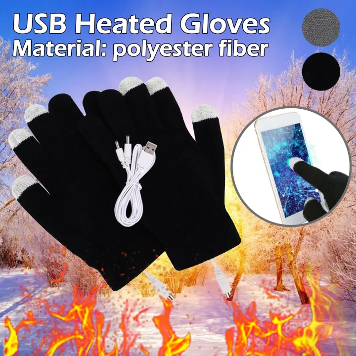 USB Heated Gloves Winter Electric Heated Gloves Touch ScreenMitten L1S4