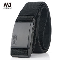 2021MEDYLA New Nylon Belt Metal Magnetic Buckle Adjustable Belts For Men Military Combat Elastic Belts High Quality Wear-resistant