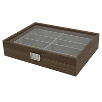 1 Piece Walnut Wood Sunglasses Storage Display Box 8 Slots Storage Sunglasses Display Case Eyeglass Organizer Collector Jewelry