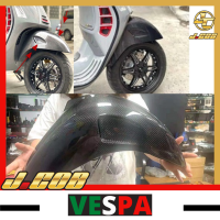 แผ่นบังโคลน Primer-a150แบบ Vespa Sprint ด้านหน้าทำจากคาร์บอนไฟเบอร์แท้