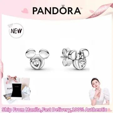 Pandora Disney Mickey Mouse & Minnie Mouse Sparkling Hoop Earrings  Argento.com