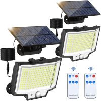 Solar Motion Lights 200led Outdoor Separate Panel Solar Powered Flood Security Lights with Remote IP65 Waterproof Wall Lights Bulbs  LEDs HIDs