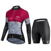 Kafitt Women Cycling Clothing  Set Shirt For Female Cyclist Summer Long Sleeve Jersey Bike Blouse Shorts GEL Liner Ciclismo