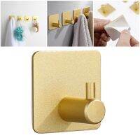 [COD] อะลูมินัมอัลลอย Gold Robe ผ้าขนหนูที่ใส่ตะขอ Self Adhesive Wall Door Mounted Bath