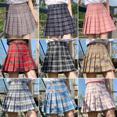 XS-3XL สินค้าเฉพาะจุด skirt มีซับใน กระโปรงสั้น ลายสก๊อต กระโปรงทรงเอ เอวสูง กระโปรงเทนนิส