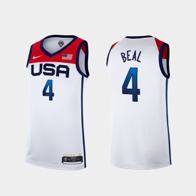 Ready Stock Hot 4 Bradley Beal USA Basketball 2021 Mens Olympic Edition Player Jersey - White