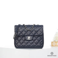 CHANEL CLASSIC SQUARE 8 NAVY CAVIAR SHW