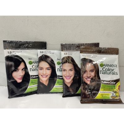 ( แบบซอง ) Garnier Color Naturals 30 ml. ครีมเปลี่ยนสีผมถาวร มี 4 เฉดสี ไม่แห้งเสีย ปราศจากแอมโมเนีย