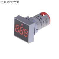 TOOL IMPROVER 22mm AC12-500V voltmeter Square PANEL LED Digital Voltage Meter INDICATOR LIGHT