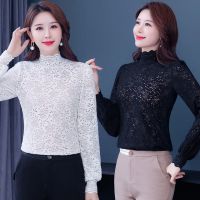 Autumn New High Collar Lace Top Female Hot Style White Gauze Long-Sleeved Coat Of Cultivate Ones Morality In The Sexy Small Unlined Upper Garment