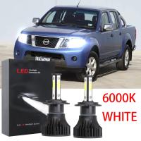 หลอดไฟหน้ารถยนต์ LED 6000K ฮาโลเจน สีขาว แบบเปลี่ยน สําหรับ Nissan Navara D40 2005-2014 1 คู่