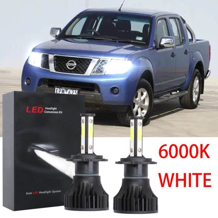 หลอดไฟหน้ารถยนต์-led-6000k-ฮาโลเจน-สีขาว-แบบเปลี่ยน-สําหรับ-nissan-navara-d40-2005-2014-1-คู่-2pcs