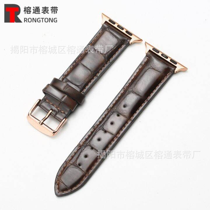 hot-sale-applicable-to-apple-watch-with-8-se-7-6-5-top-layer-cowhide-plain-weave-pin-buckle