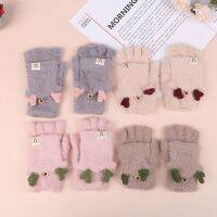 【CW】 1Pair Of Elk Gloves Knitted Half Fluffy Driving Fingerless