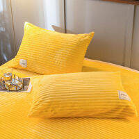 LREA 1pc solid THICKEN flannel pillowcase coral fleece for bedding no core 48x74cm pillowcovers for neck