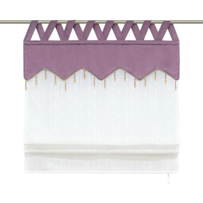 Roman Shade Raindrop With Pendant Window Curtain Voile Polyester Drapery Valance Panel for Kitchen Balcony 5 Colors