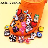 1pc Lovely Pet Dog PVC Shoe Buckle Accessories Best Friends Shoes Charms Funny Bunny Clogs Pins Croc Jibz Decor Unisex Cool Gift