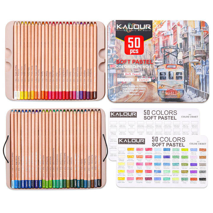 kalour-new-50-piece-color-pencil-set-professional-pink-drawing-color-lead-hand-drawing-color-filling-toner-carbon-pen