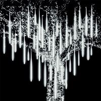 ZZOOI 8 Tubes Meteor Shower Led String Fairy Lights Garlands Christmas Tree Lights Outdoor Wedding Garden Street Curtain Lights Decor