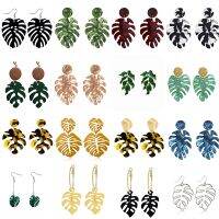 [HOT ZUQIOULZHJWG 517] VIVILADY ขายร้อน Monstera Beach Leaf จี้ผู้หญิง Drop ต่างหูยุโรปยี่ห้อ Tropical Plant รูปร่างฤดูร้อนเครื่องประดับ