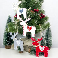 DD Store Wooden Christmas Pendant Elk Xmas Tree Hanging Decoration Table DIY Ornaments Gift