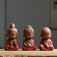 Home decoration small monk creative lovely ceramic crafts home living room office furnishing buddha statues decor