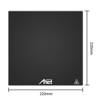 Anet 3D Printer Carbon Silicon Crystal Tempered Glass Build Platform For 3D Printer Heating Bed Table 220/235/300/310mm Size  Power Points  Switches S