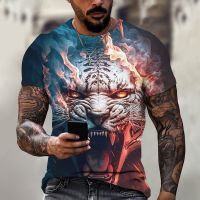 ใหม่ Tiger Wolf Lion เสื้อยืดสัตว์พิมพ์ 3D ผู้ชายแฟชั่นสตรีทแวร์ขนาดใหญ่เสื้อยืดแขนสั้นเสื้อยืดเสื้อยืดด้านบน XS-5XL