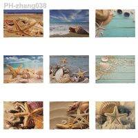 32 x 42cm Marine Placemat Cloth Starfish Conch Shell Beach Linen Kitchen Placemat Coaster Table Mat