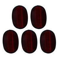 5 Pcs Bicycle Rear Tail Fender Reflector Mudguard Oval Warnning Red Black