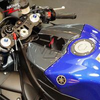 Bantalan Pelindung Tangki Bahan Bakar Gas Depan Tampilan Karbon 3D YZF-R1 Untuk Yamaha R1 2009-2014