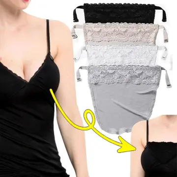 3 Pcs Cleavage Safe Snap-on Mock Camisole Lace Breathable Stretchy For  Women