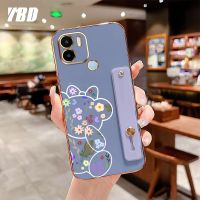 YBDเคสข้อมือแฟชั่นสำหรับ Xiaomi Redmi A1+ 2022 4G A2+ POCO C50 A1 2022 เคสโทรศัพท์น่ารักลายหมีกราฟฟิตีลายดอกไม้เคสโทรศัพท์แบบนิ่ม