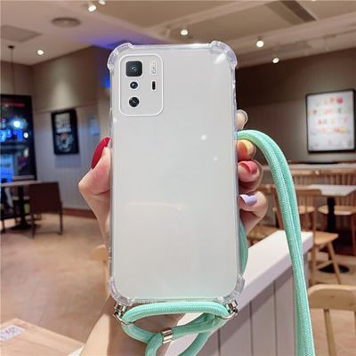 Luxury Cute Lanyard Silicone Phone Case For Xiaomi Redmi Note 12 11 10 S 9 8 Mi 13 11 T Lite Pro Ultra-thin Necklace Rope Cover