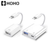 HOHOใช้สำหรับ iPhone iPad Lightning To USB3.0 Camera Adapter OTG Adapter Micro TF Video Micro SD ตัวแปลงเชื่อมต่อ USB iPad/iPod แปลงเป็นUSB