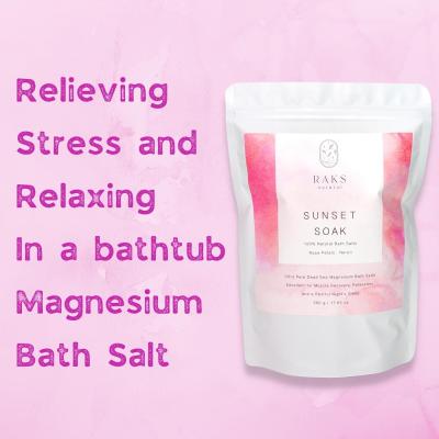 RAKS NATURAL Sunset Magnesium Bath Salt Floral Blend เกลือสปา แมกนีเซียม เกลือแช่ตัว เกลือแช่เท้าเพื่อผ่อนคลาย ผสมน้ำมันหอมระเหย Basil &amp; Neroli Oils