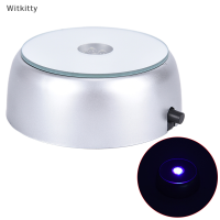 Witkitty 1PC 4 LEDs ฐานแสงคริสตัลกระจกแสดงฐานขาตั้งกลมที่มีสีสัน