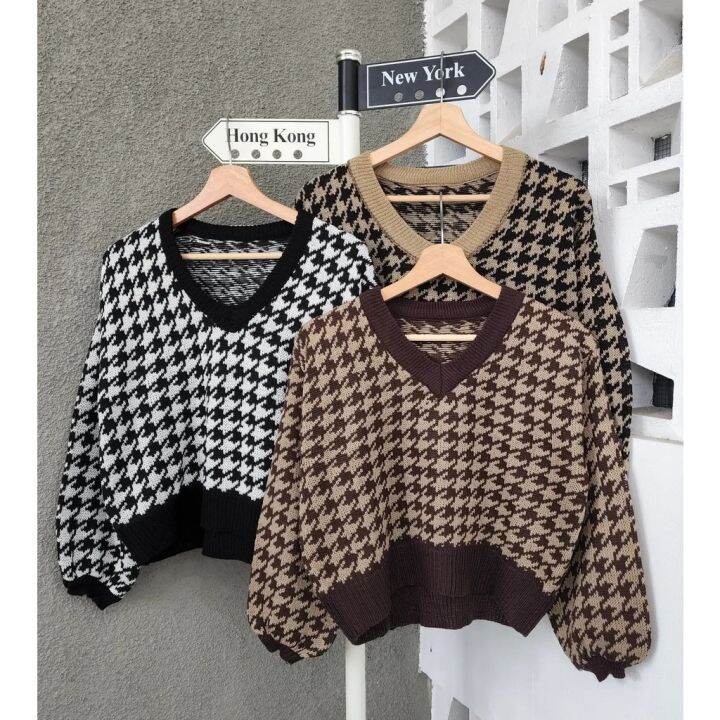 Outwear Autumn Crop Sweater / Rajut Outer Wanita Trendy Murah / Sweater ...