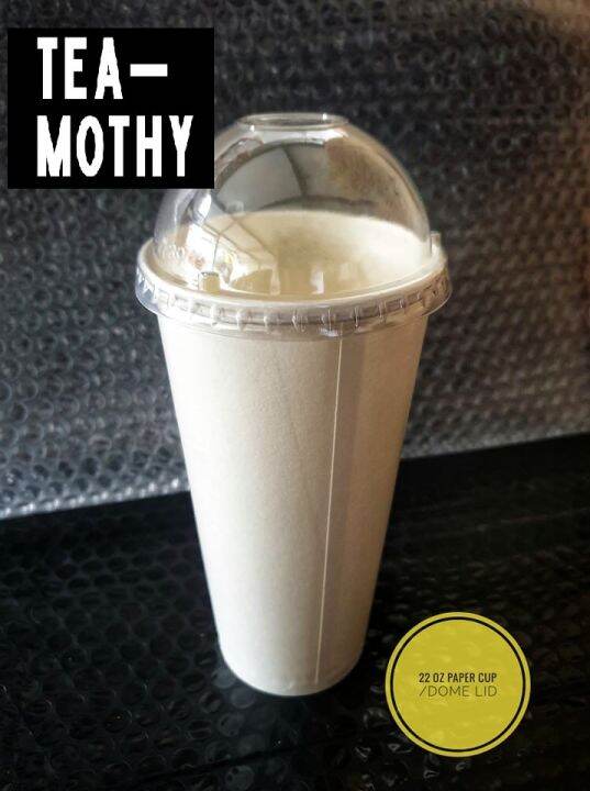 Paper Cups / Milk tea Cups - 22oz Paper Cups with Dome Lids Cups 90mm ...