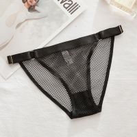 Fashion Design Mesh G-String Hollow Out Women Lingerie Low-Waist Thong Korean Style Underwear T-Shaped Fishnet Panties